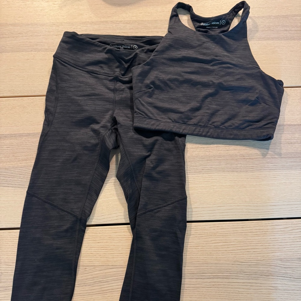 Outdoor Voices Leggings and Sports Bra Set